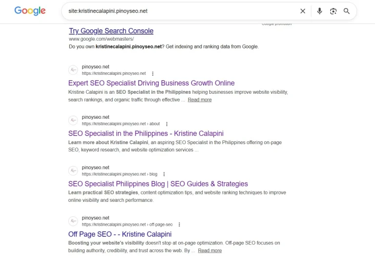 Illustration showing how to check if a web page is indexed in Google search engine results