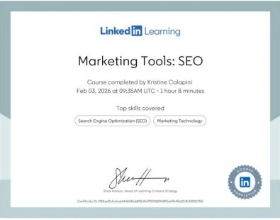 Seo Linked In learning Certificate